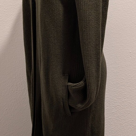 Banana Republic Open-Front Cotton Cardigan - Size Small - Olive Green NWT - Picture 7 of 10